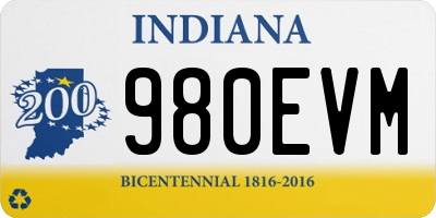 IN license plate 980EVM