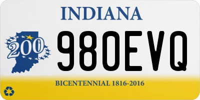 IN license plate 980EVQ