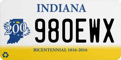 IN license plate 980EWX