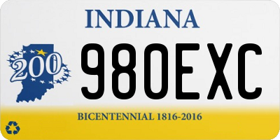 IN license plate 980EXC