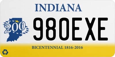 IN license plate 980EXE