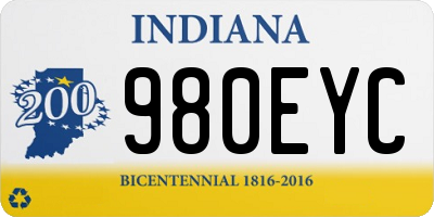 IN license plate 980EYC
