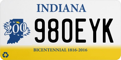 IN license plate 980EYK
