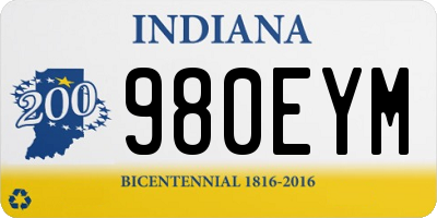 IN license plate 980EYM