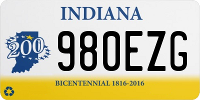 IN license plate 980EZG