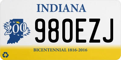 IN license plate 980EZJ