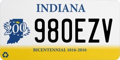 IN license plate 980EZV