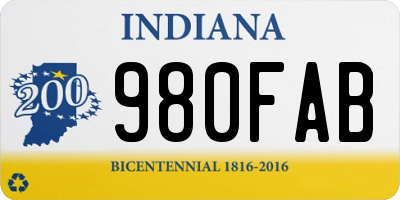 IN license plate 980FAB