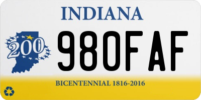 IN license plate 980FAF
