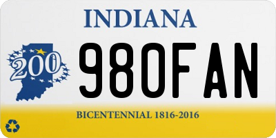 IN license plate 980FAN