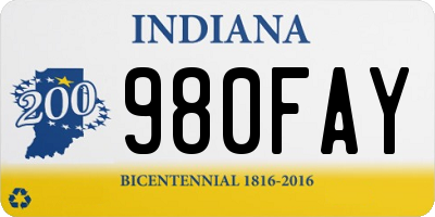 IN license plate 980FAY