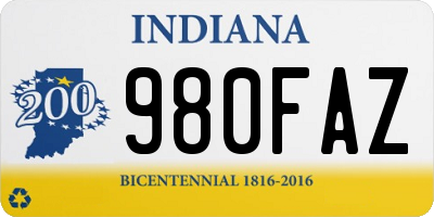 IN license plate 980FAZ