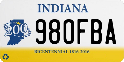IN license plate 980FBA