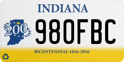IN license plate 980FBC