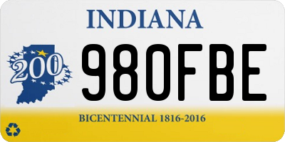 IN license plate 980FBE
