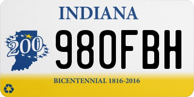 IN license plate 980FBH