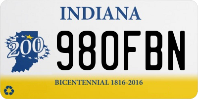 IN license plate 980FBN