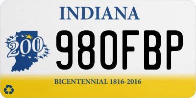 IN license plate 980FBP