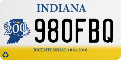 IN license plate 980FBQ