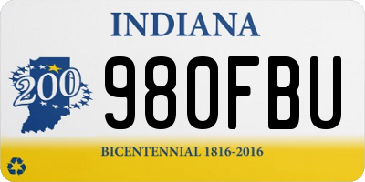 IN license plate 980FBU