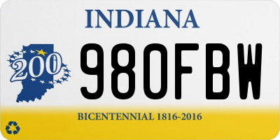 IN license plate 980FBW