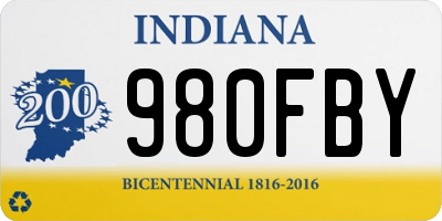 IN license plate 980FBY