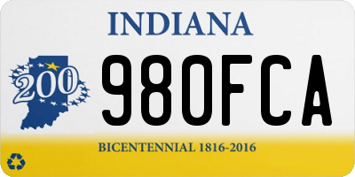 IN license plate 980FCA