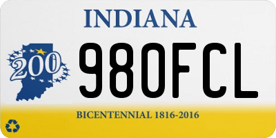 IN license plate 980FCL