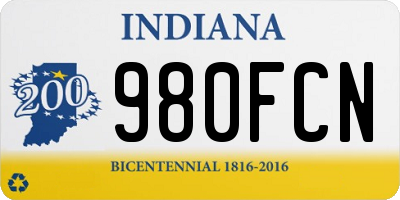 IN license plate 980FCN