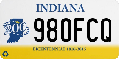 IN license plate 980FCQ