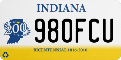 IN license plate 980FCU