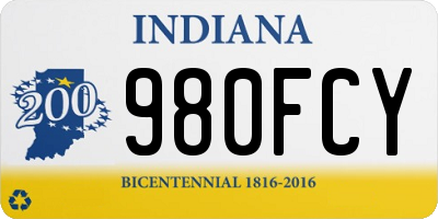 IN license plate 980FCY