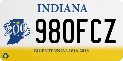 IN license plate 980FCZ