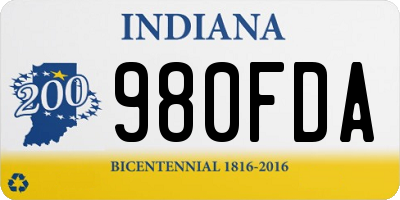 IN license plate 980FDA