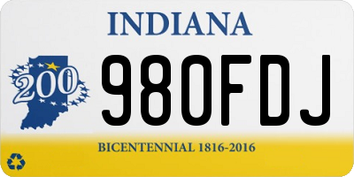 IN license plate 980FDJ