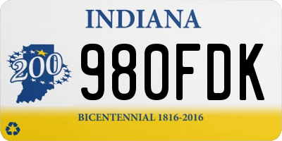 IN license plate 980FDK