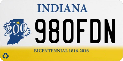 IN license plate 980FDN