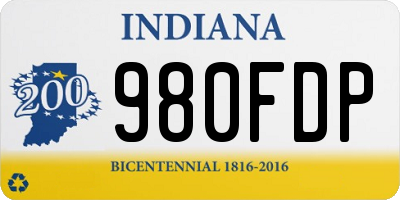 IN license plate 980FDP