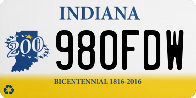 IN license plate 980FDW