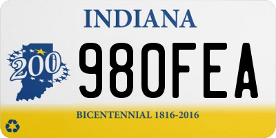 IN license plate 980FEA