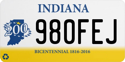 IN license plate 980FEJ