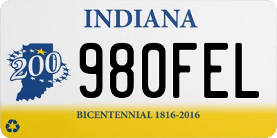 IN license plate 980FEL