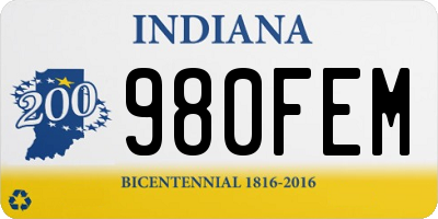 IN license plate 980FEM