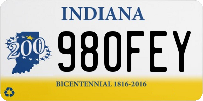 IN license plate 980FEY