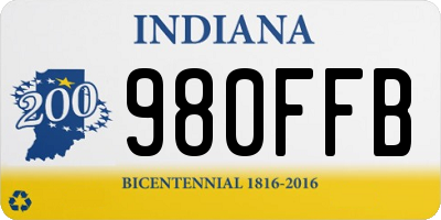 IN license plate 980FFB