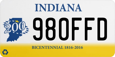 IN license plate 980FFD