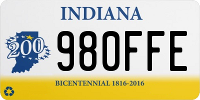 IN license plate 980FFE