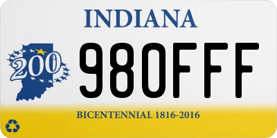 IN license plate 980FFF
