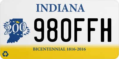 IN license plate 980FFH