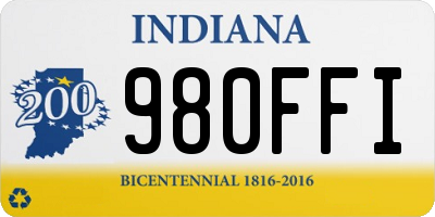 IN license plate 980FFI